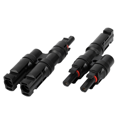 T型三通 MC4光伏连接器 光伏直流专用插头太阳能组件一分二并联接头