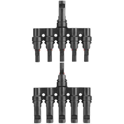 T型六通 MC4光伏连接器 光伏直流专用插头 太阳能组件一分五并联接头
