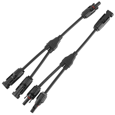 MC4光伏连接器 Y型三通 光伏组件并联接头 一分2转接头